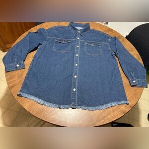 Unbranded Lightweight Blue Jean Shacket/Jacket.  Size 2X.